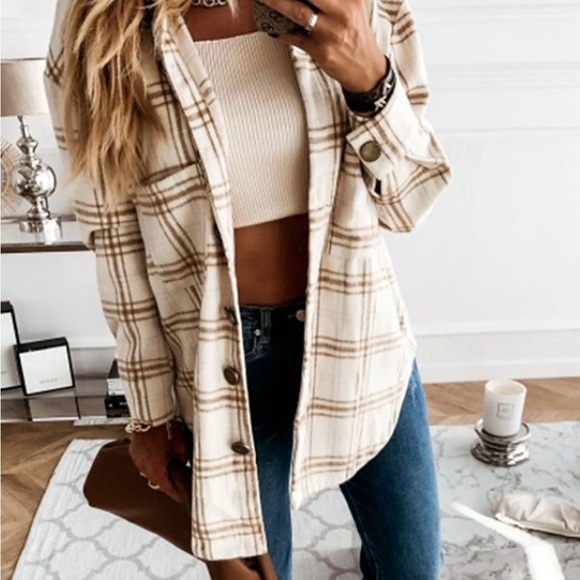 Plaid Button-Up Jacket - Picture 2 of 9